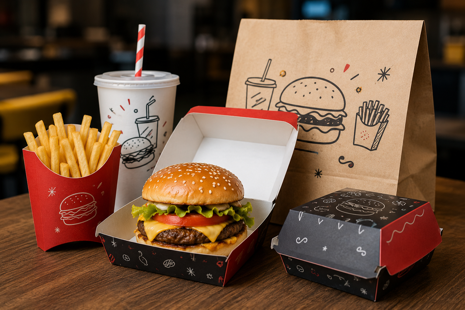 Embalagens para lanchonetes e hamburguerias